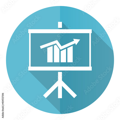 Presentation and training blue icon, flat design vector illustration in eps 10 for webdesign and mobile applications