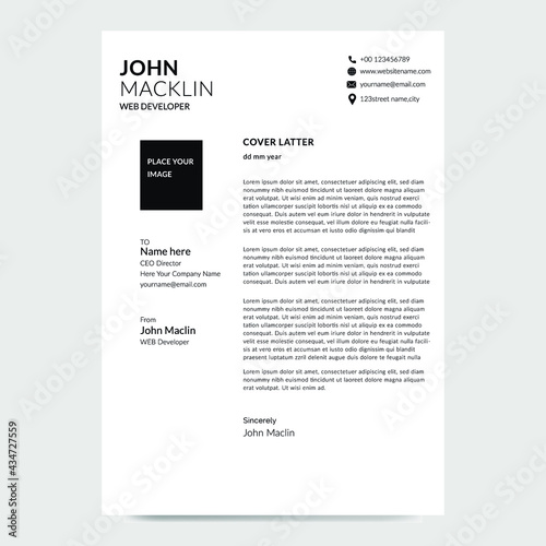 Modern Resume cover Design