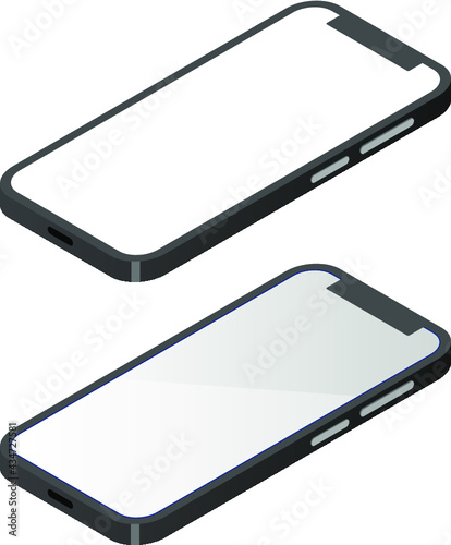 スマートフォン　アイソメトリック　立体　ポリゴン

