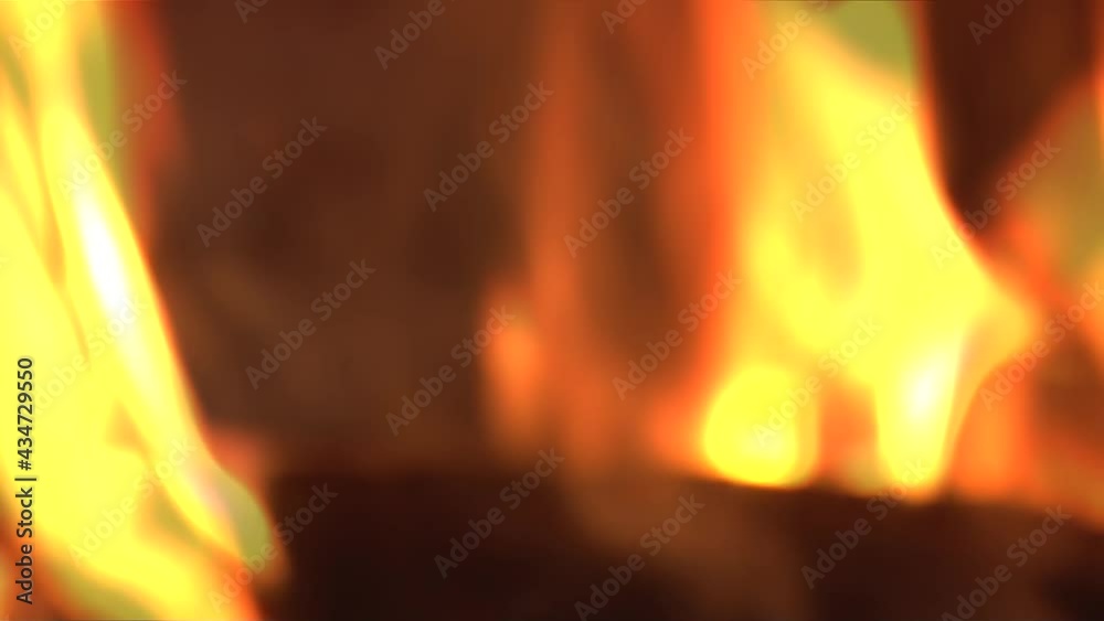 fire burning in the fireplace out of focus close-up fire burning in the fireplace out of focus close-up