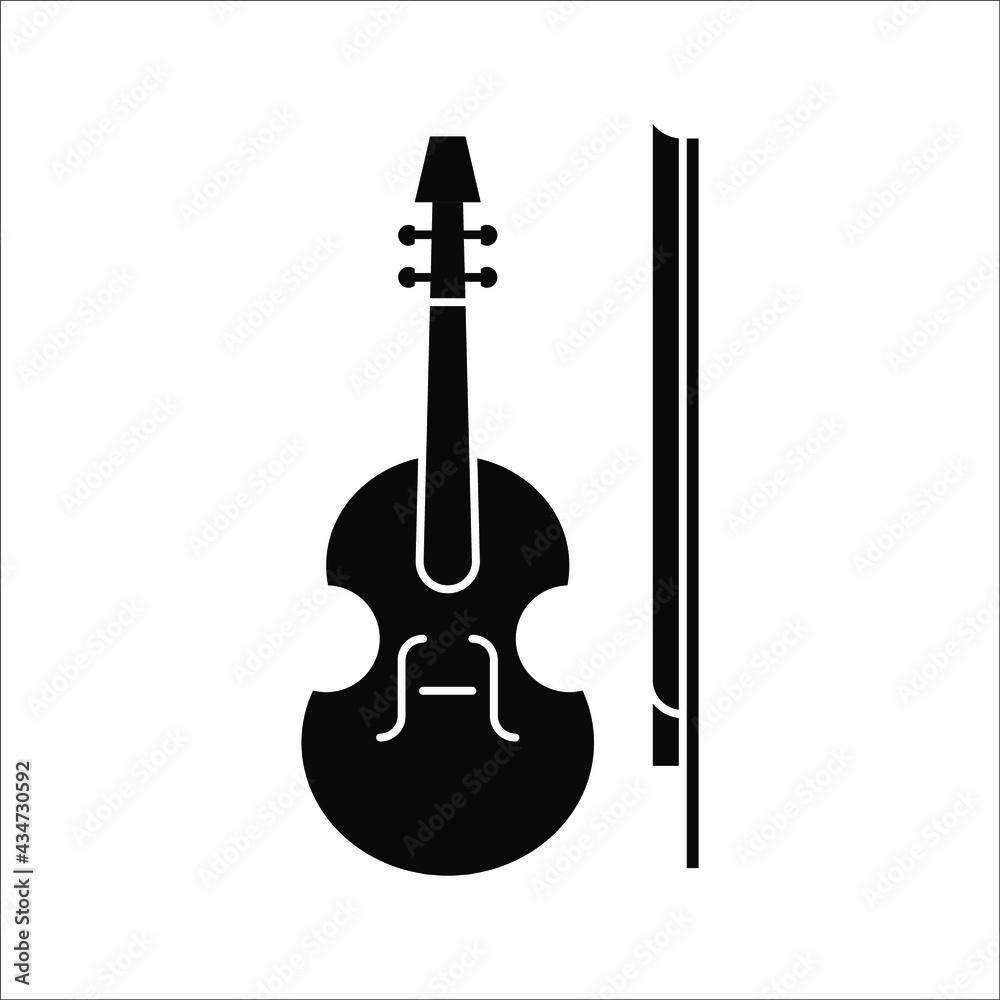 violin icon design. vector illustration on white background. color editable