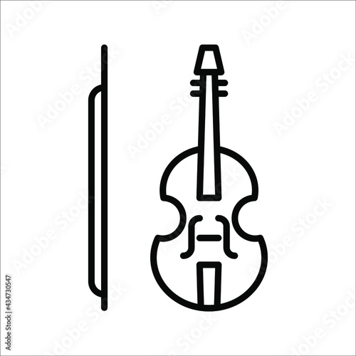 violin icon design. vector illustration on white background. color editable