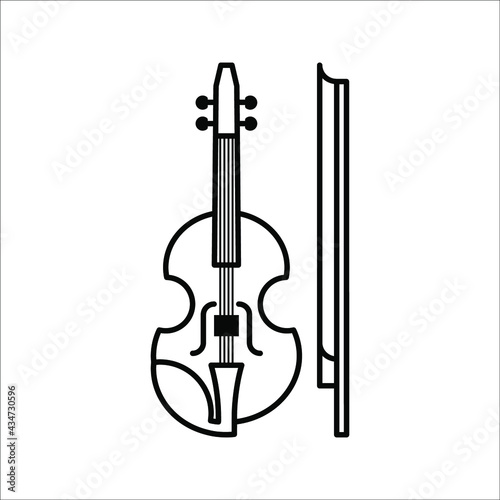 violin icon design. vector illustration on white background. color editable