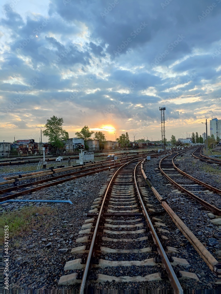 railway in the morning