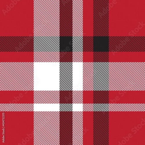 Red Asymmetric Plaid textured Seamless Pattern