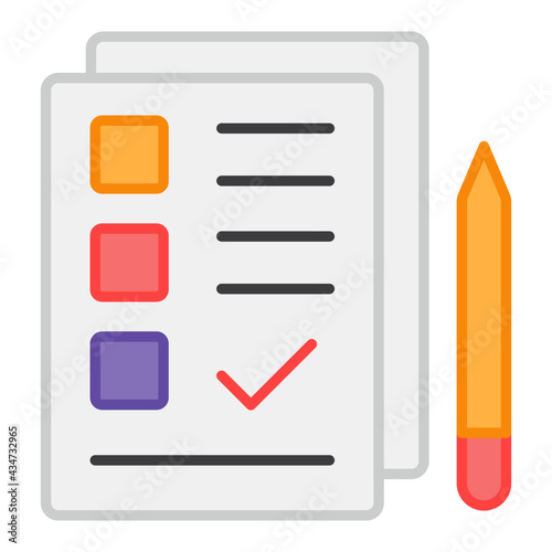 A flat design, icon of todo list