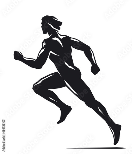 Abstract athletic running man illustration