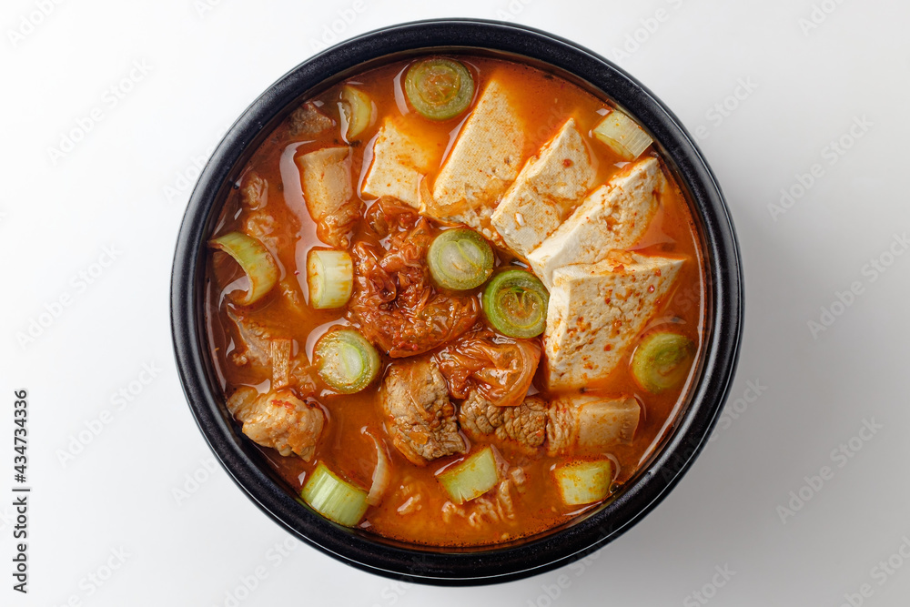 Kimchi stew on white background Kimchi stew on white background
