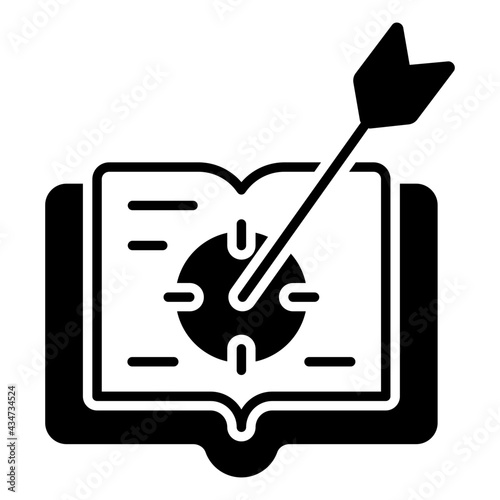 A glyph design, icon of book target photo
