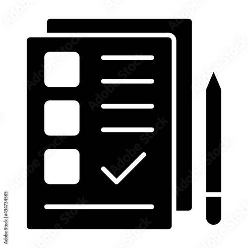 A glyph design, icon of todo list