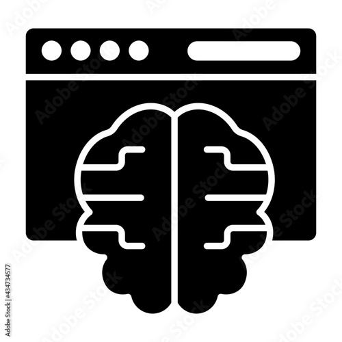 A glyph design, icon of online brain