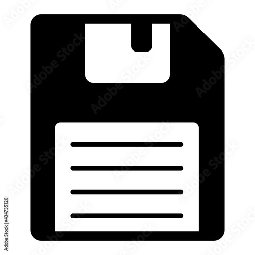 A glyph design, icon of floppy