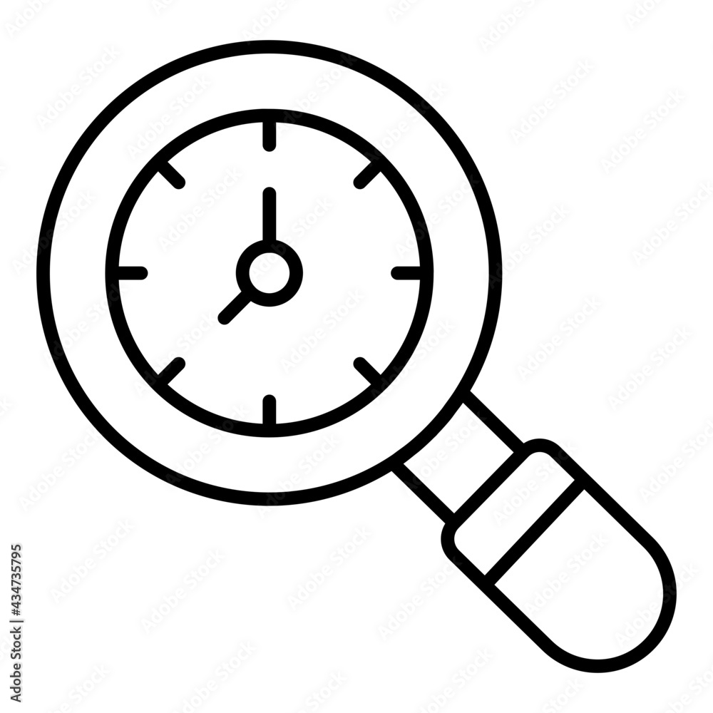 A linear design, icon of search time A linear design, icon of search time