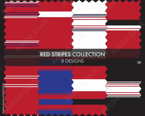 Red Stripe Seamless Pattern Collection