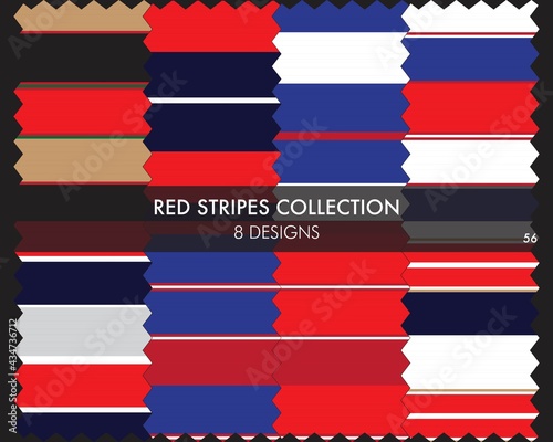 Red Stripe Seamless Pattern Collection