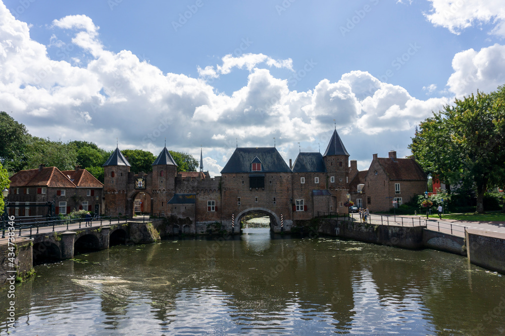 View of the Koppelpoort, a medieval gate in the Dutch city of Amersfoort