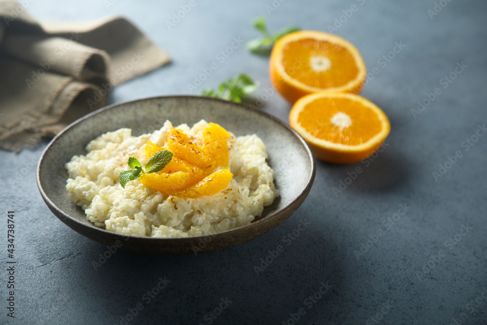 Sweet risotto with orange and mint Sweet risotto with orange and mint