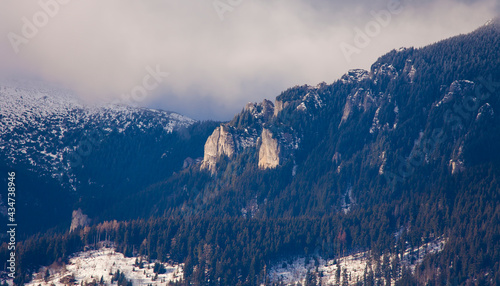 Ceahlau rocky mountain in Romania, Carpathians