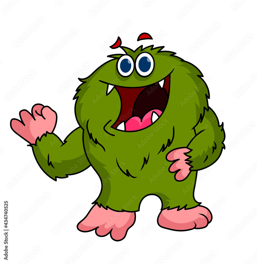 Fototapeta premium Happy monster cartoon illustration
