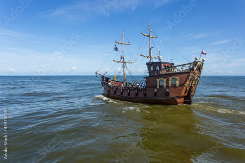 Statek Łodź Morze bałtyckie Rowy 