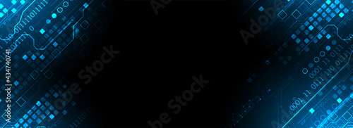 Abstract background on technological and scientific topics. Various techno details with using digital code. Vector format.
