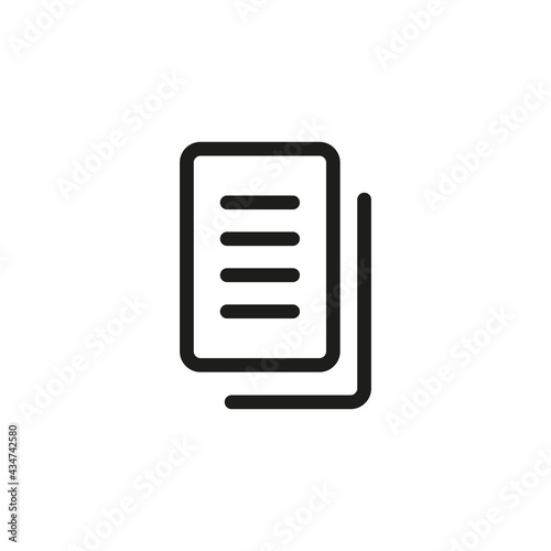 Document copy button icon for web and mobile UI design. Copy content symbol.