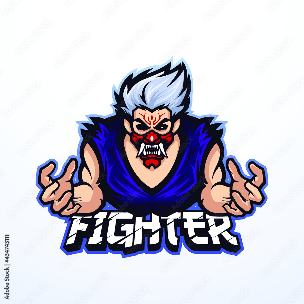 Vector Illustration of Angry Fighter 