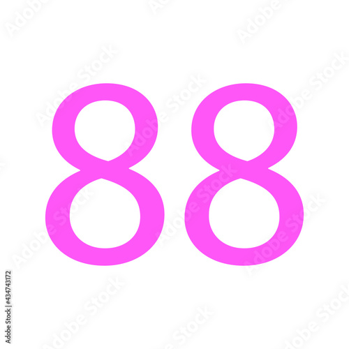 88 NUMBER SIMPLE CLIP ART VECTOR ILLUSTRATION