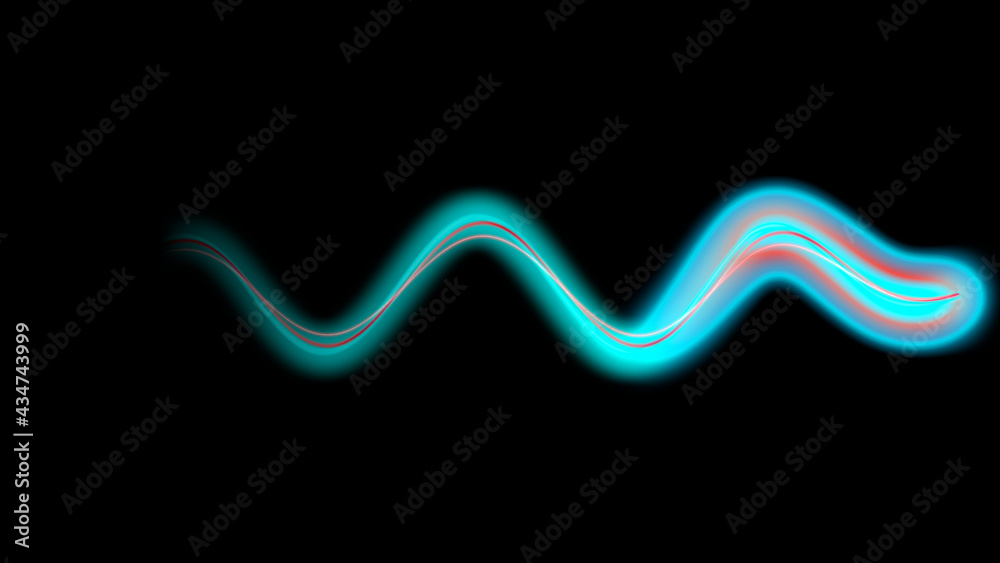 Neon glow sine wave