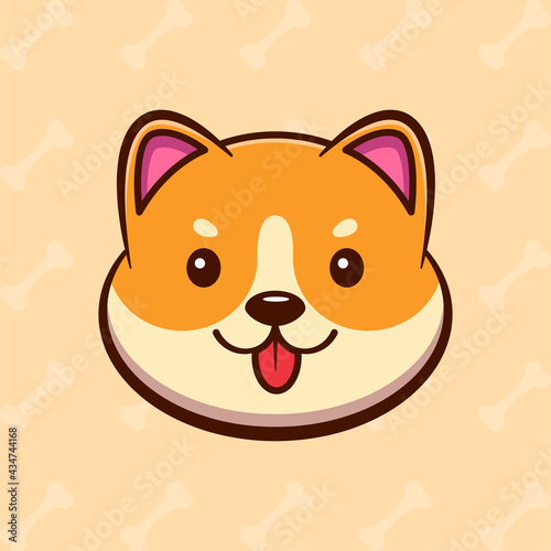 Valokuva Cute Shiba Inu dog Vector illustration - Vector, good for dogecoin mascot logo