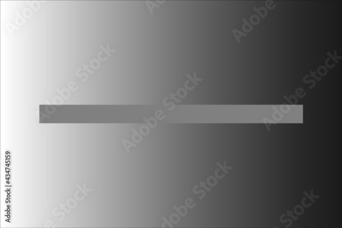 Simultaneous contrast illusion. Background is color gradient and progress from dark gray to light gray. Horizontal bar appears to progress from light grey to dark grey, but is in fact just one color. photo