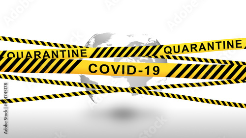 Wallpaper Mural Earth Quarantine with Line on White Background Torontodigital.ca