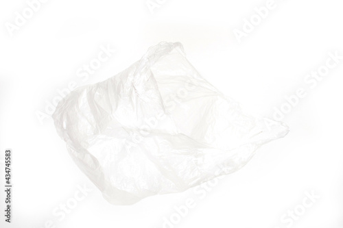 Plastic waste isolated on white background. Global environmental problem with used pet bottels and bags.