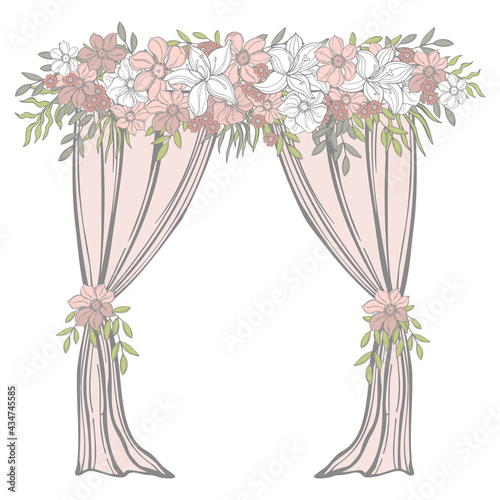 Wedding arch. Vector illustration.