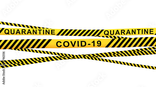 Wallpaper Mural Covid-19 Quarantine Line on White Background Torontodigital.ca