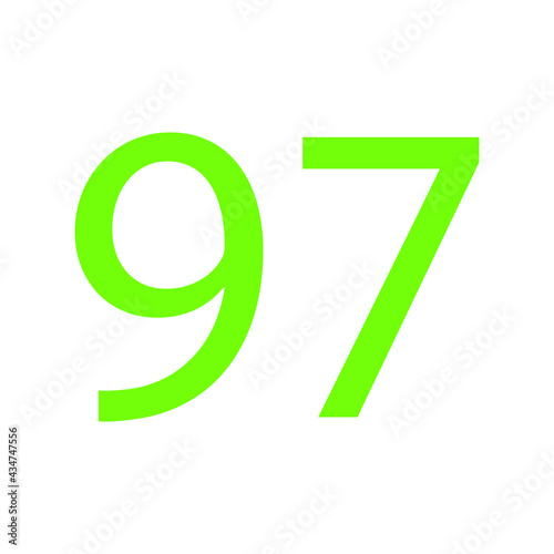 97 NUMBER SIMPLE CLIP ART VECTOR ILLUSTRATION