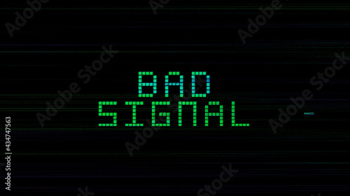 Bad Signal Glitch on Black Background