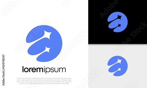 Space vector design templete. Comet logo. Galaxy. Set logo - vector