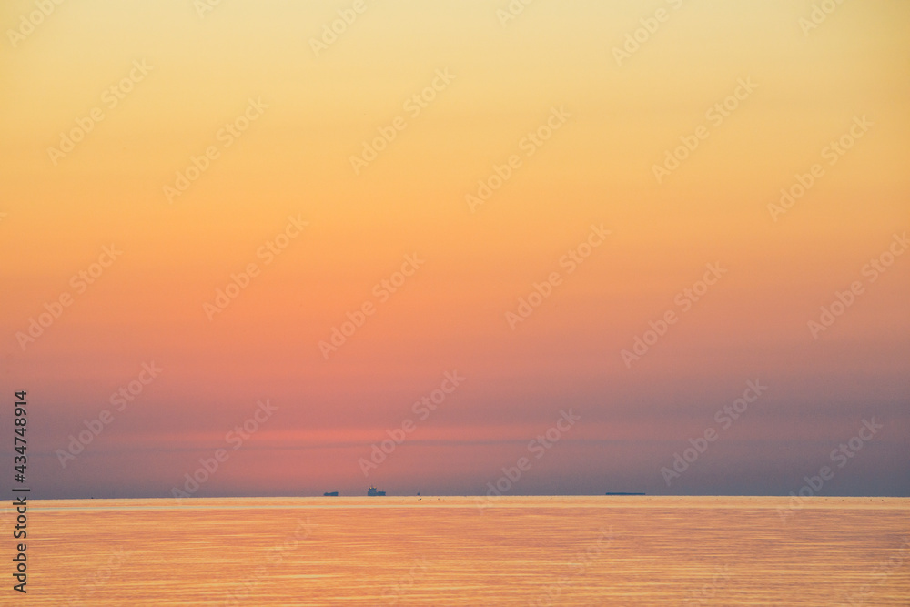 landscape view of sunset over the sea