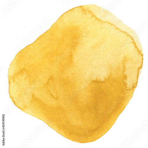 High quality watercolor yellow isolated blob