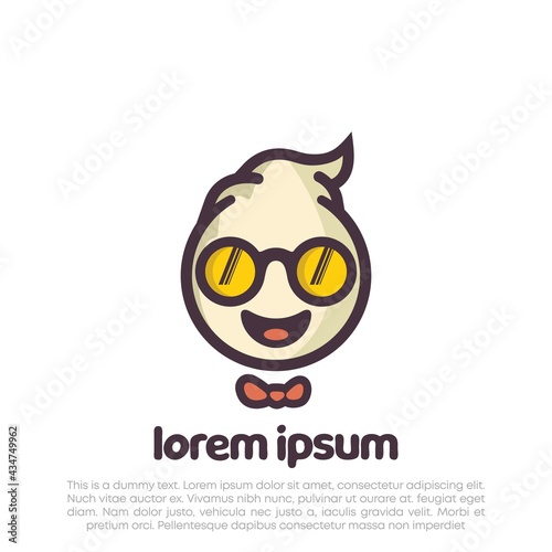 Puff Ball logo. Modern vector illustration. Funny mascot. Vector