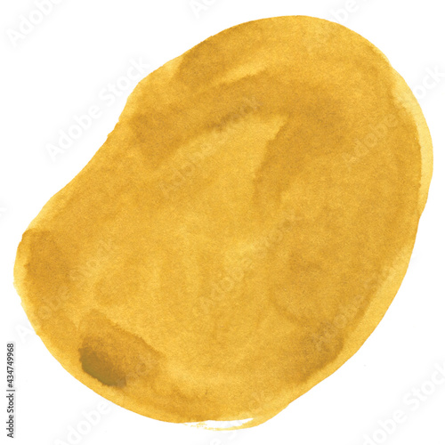 High quality watercolor yellow isolated blob