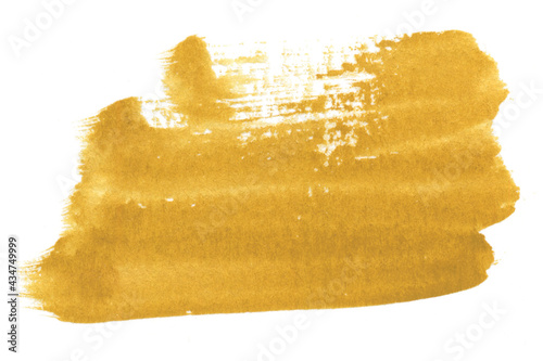 High quality watercolor yellow isolated brush stroke