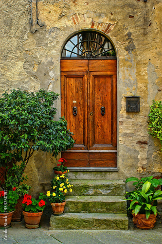 Tuscan Door with Flowers