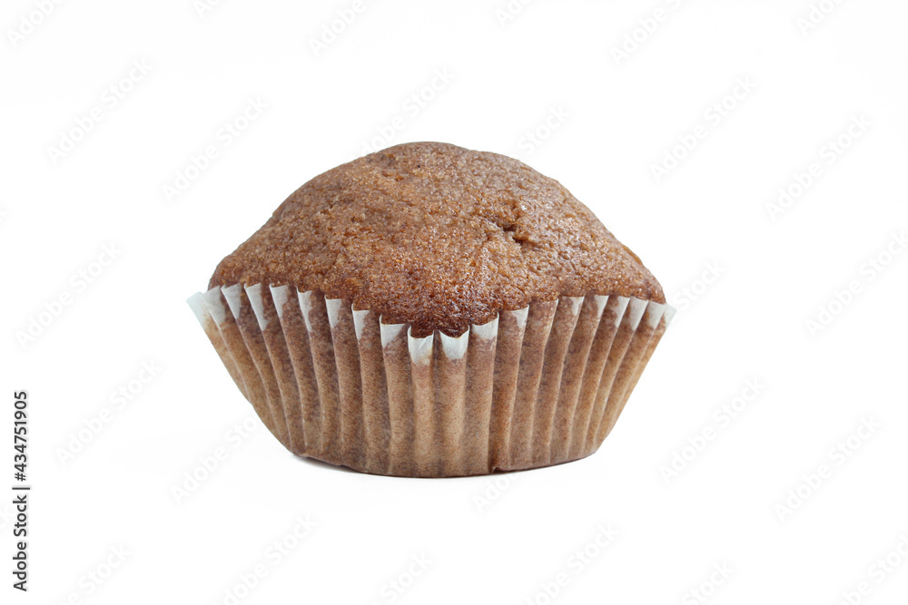 Chocolate dark muffin isolated on white background Chocolate dark muffin isolated on white background