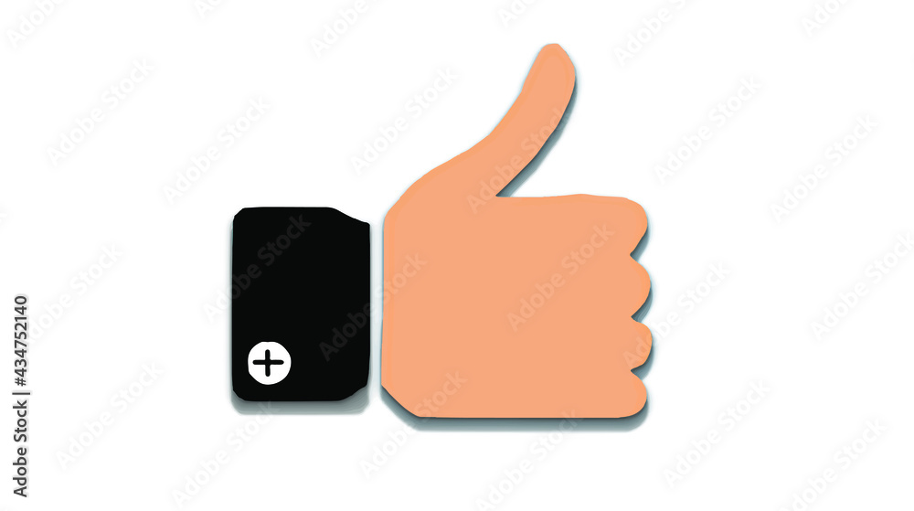 Thumb up or Like icon vector design . Thumb up or Like icon vector design .