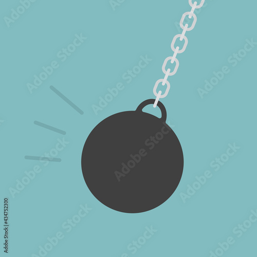 swinging wrecking ball icon - vector illustration