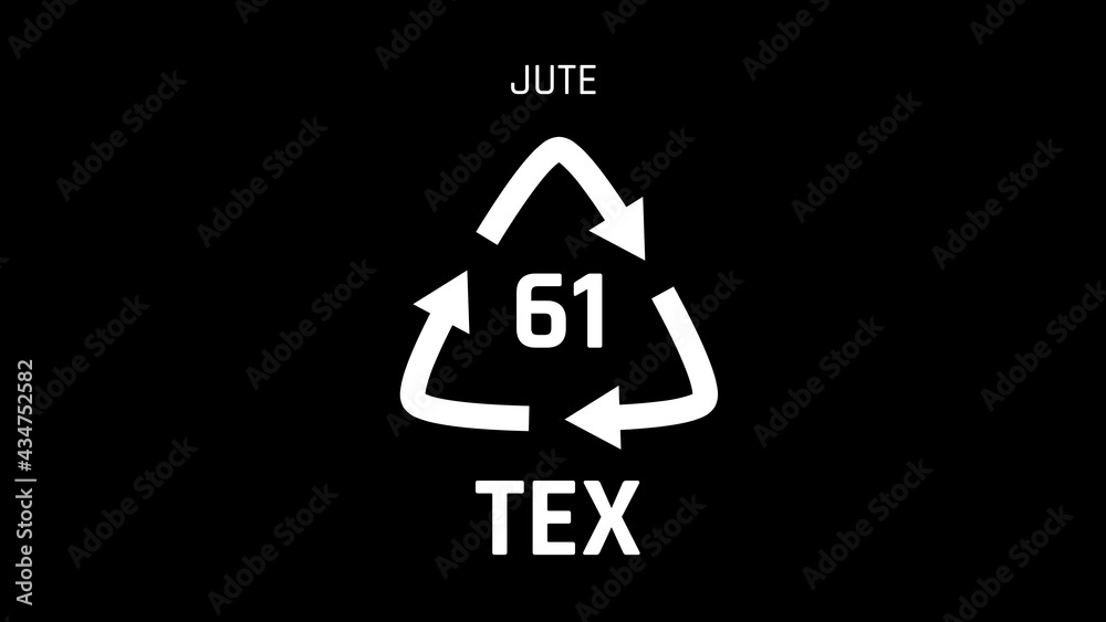 Jute or TEX or number 61 Recycle Symbol Jute or TEX or number 61 Recycle Symbol