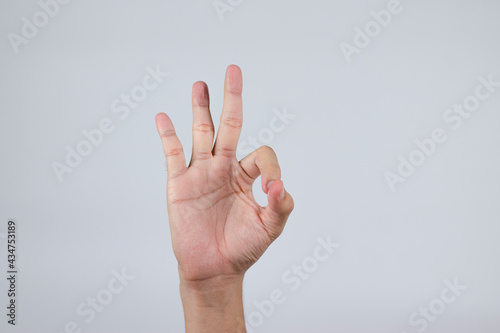 Wallpaper Mural The hand that gestures is an OK sign and is separated from the background. (Clipping Path) Torontodigital.ca