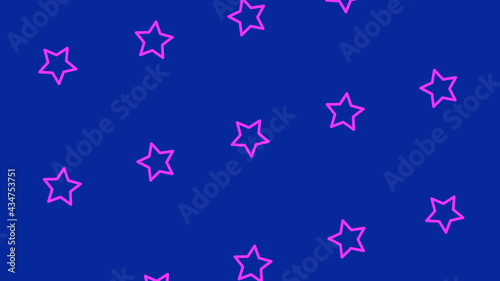 Stars Moving Down on Blue Background Looks Like American Flag